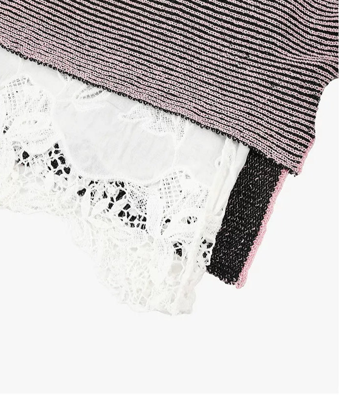 AYANAS Short-Sleeve Lace Knit Top