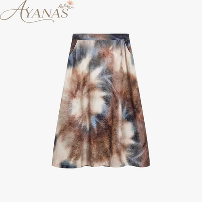 AYANAS Colorful Spiral Tie-Dye Skirt