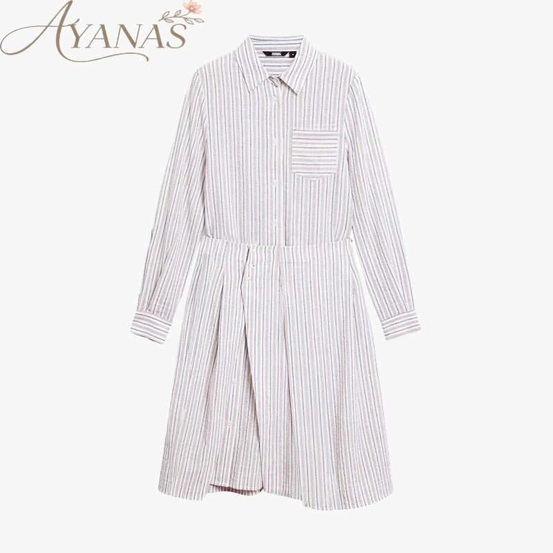 AYANAS Striped two-piece-style shirt dress