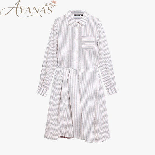 AYANAS Striped two-piece-style shirt dress