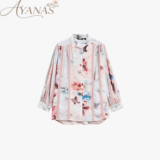 AYANAS Loose-fitting floral print women's shirt