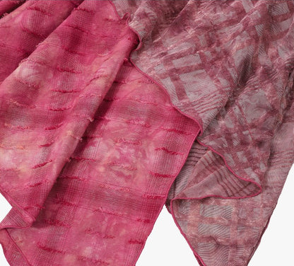 AYANAS Patchwork Velvet Checkered Magenta Skirt