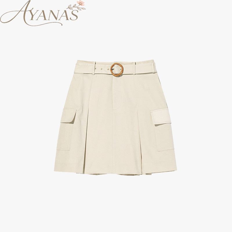 AYANAS A-line tie-waist skirt