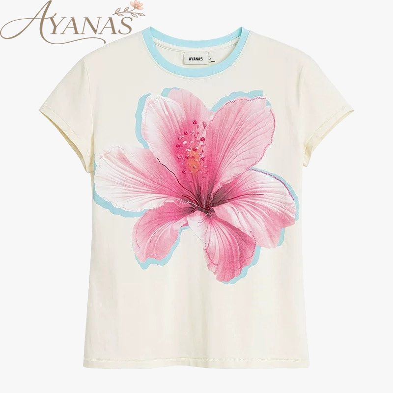 AYANAS  Printed Crew-Neck Short-Sleeve T-Shirt