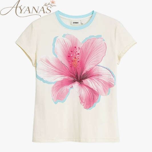 AYANAS  Printed Crew-Neck Short-Sleeve T-Shirt