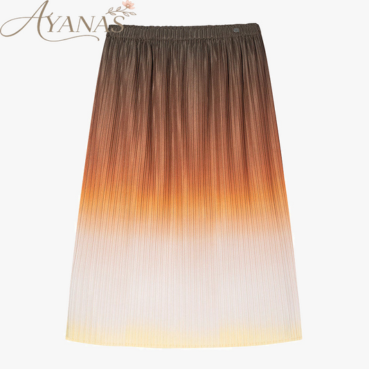 AYANAS Printed straight-cut midi skirt