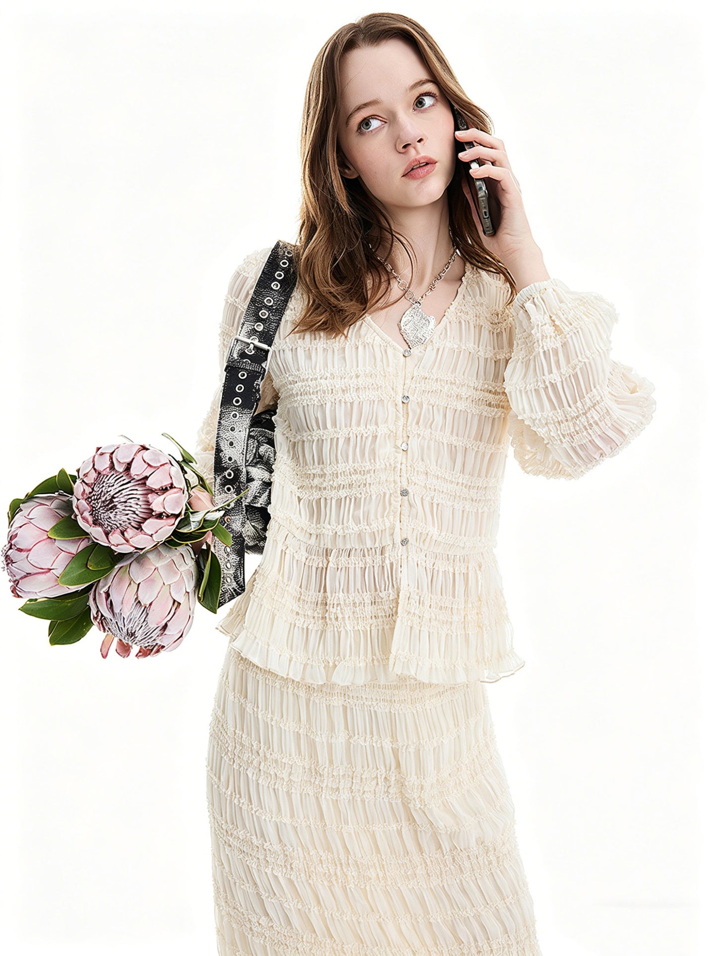 AYANAS White women's lace shirt