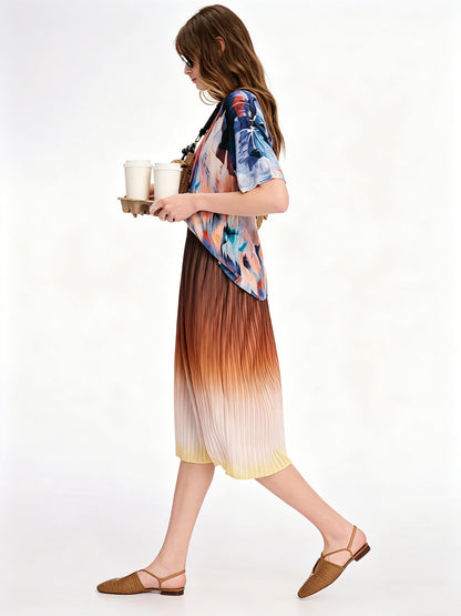 AYANAS Printed straight-cut midi skirt