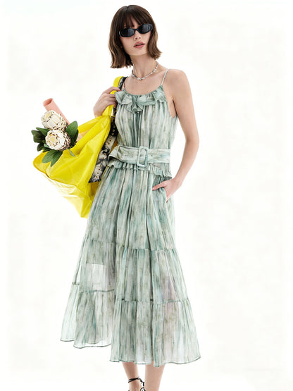 AYANAS Women's Ruffle Sleeveless Dress