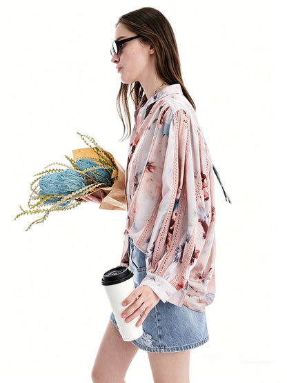 AYANAS Loose-fitting floral print women's shirt