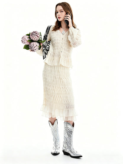 AYANAS White women's lace shirt