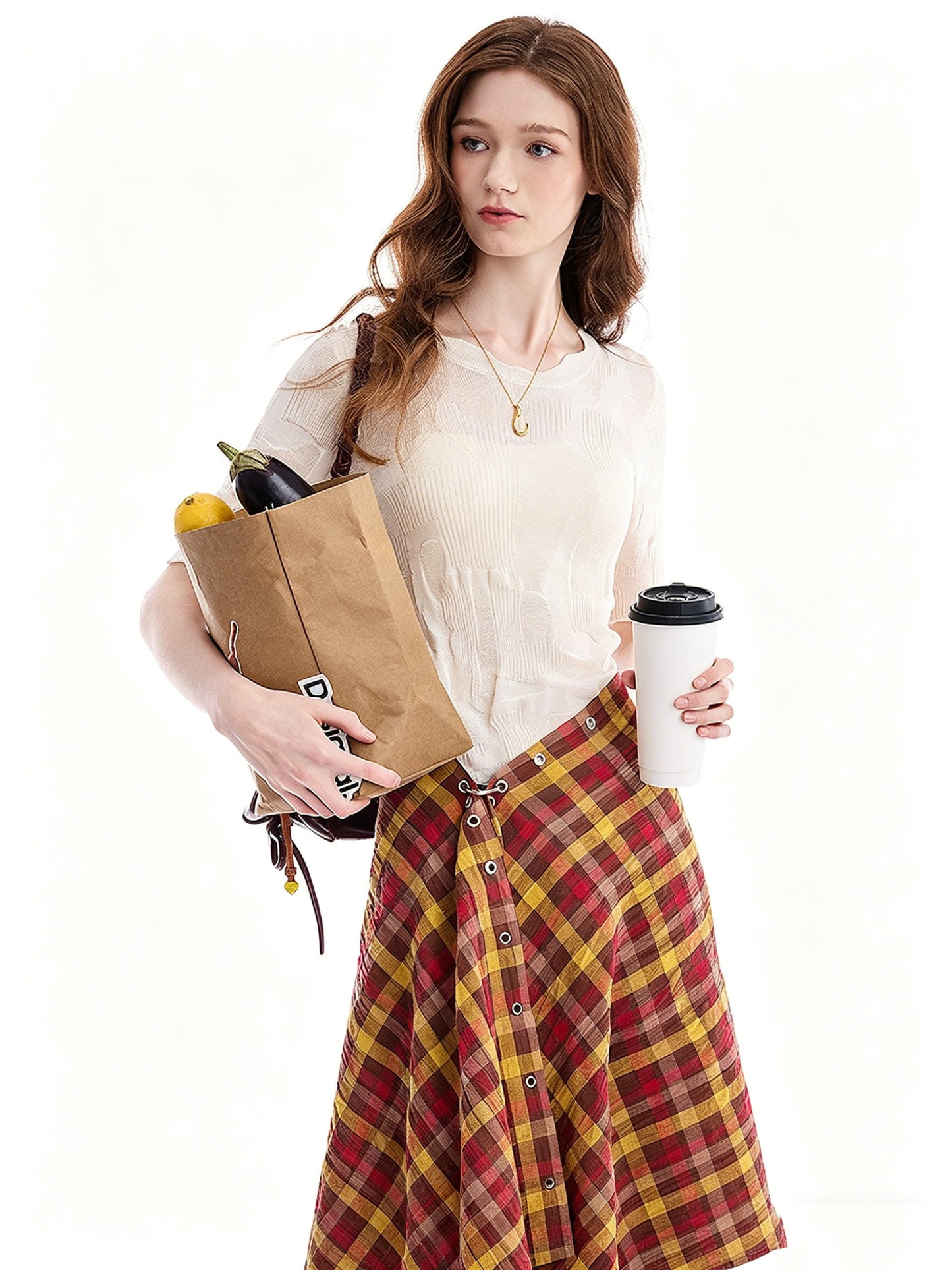 AYANAS Beige women's knit sweater shirt