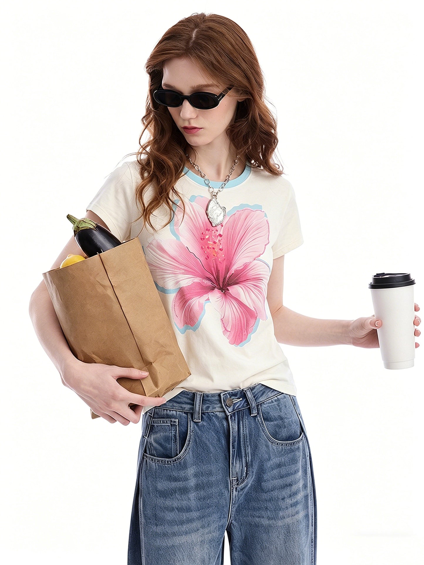 AYANAS  Printed Crew-Neck Short-Sleeve T-Shirt