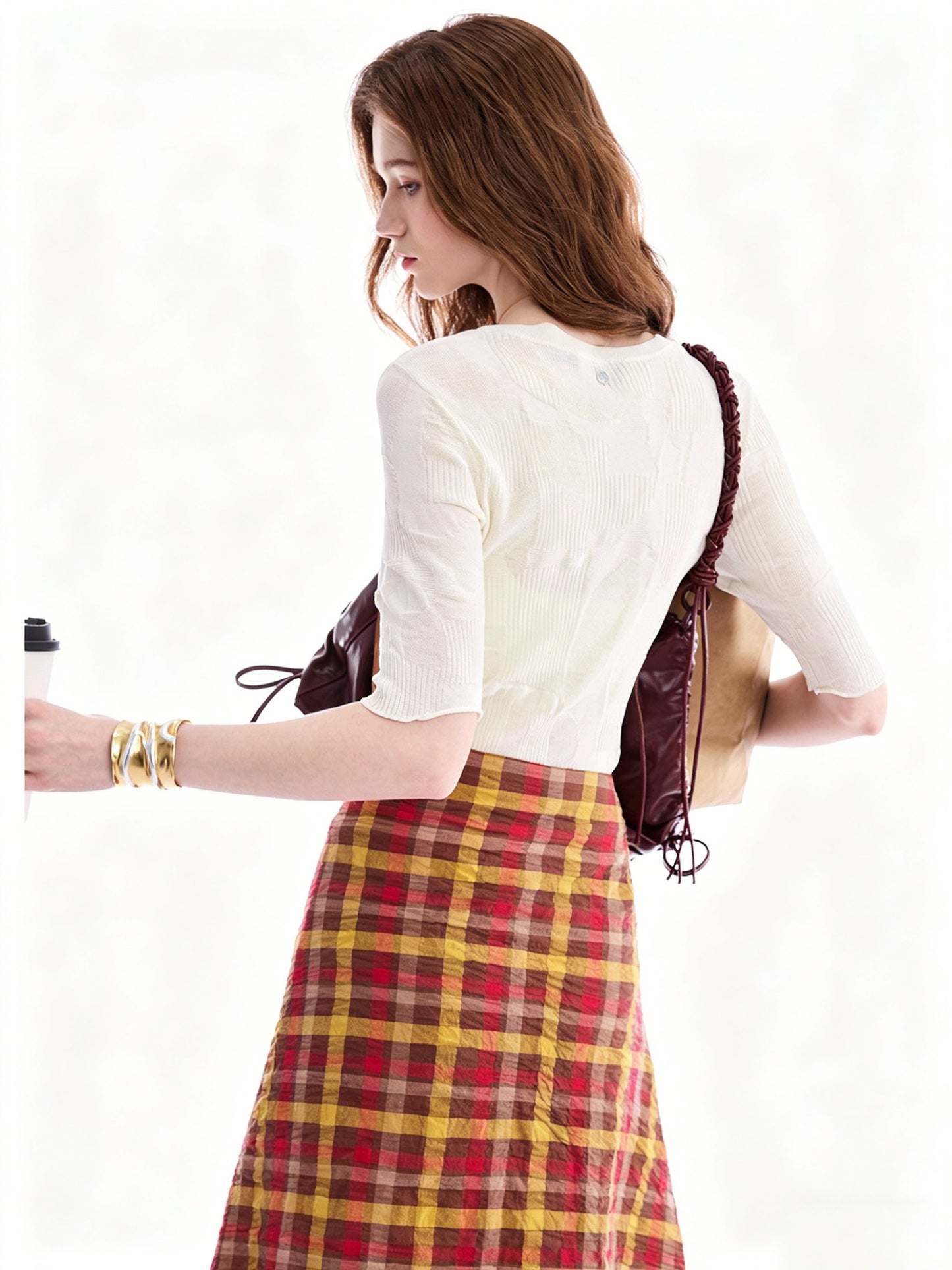 AYANAS Beige women's knit sweater shirt