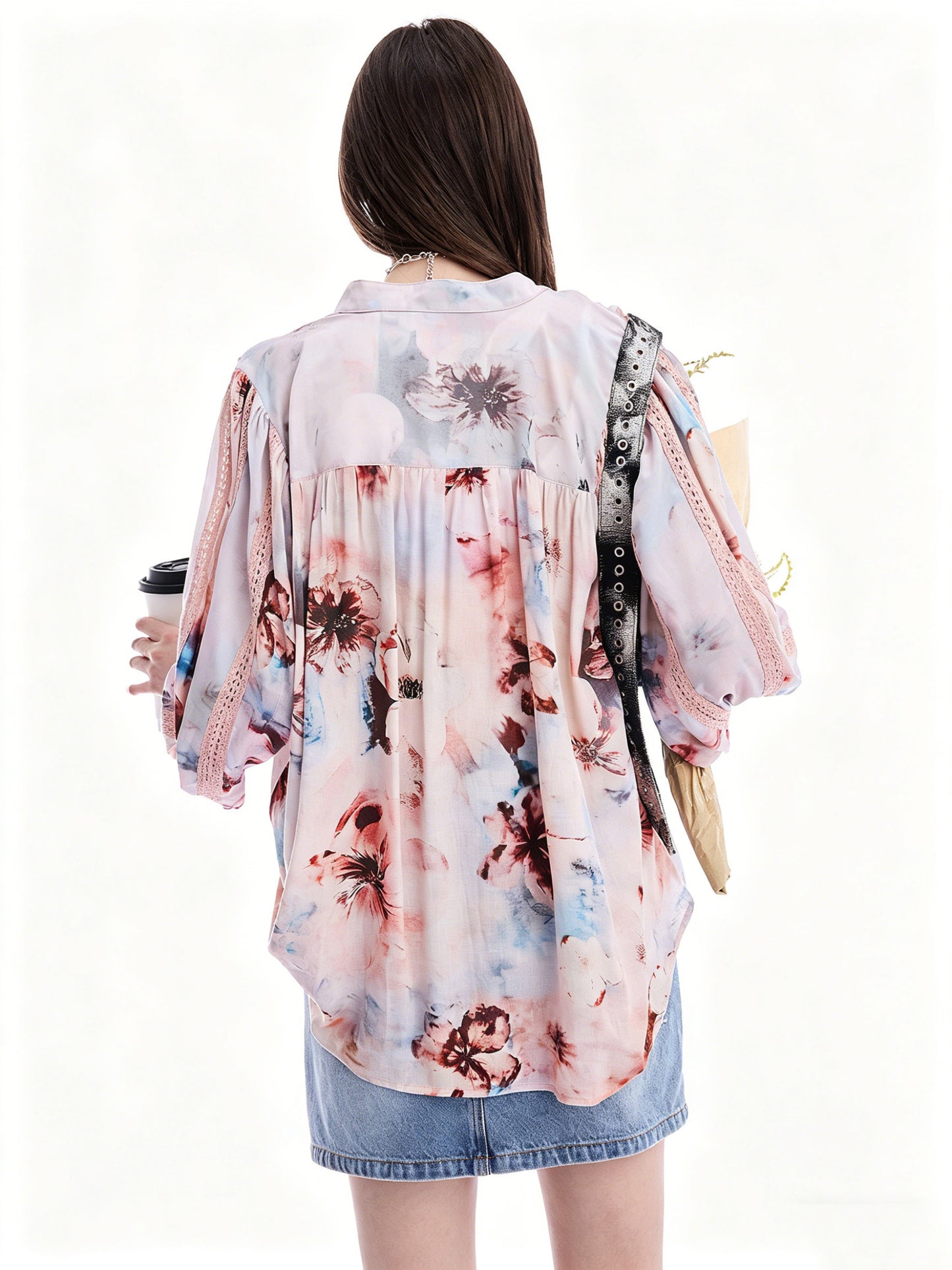 AYANAS Loose-fitting floral print women's shirt