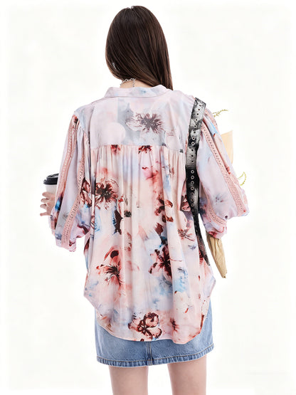 AYANAS Loose-fitting floral print women's shirt