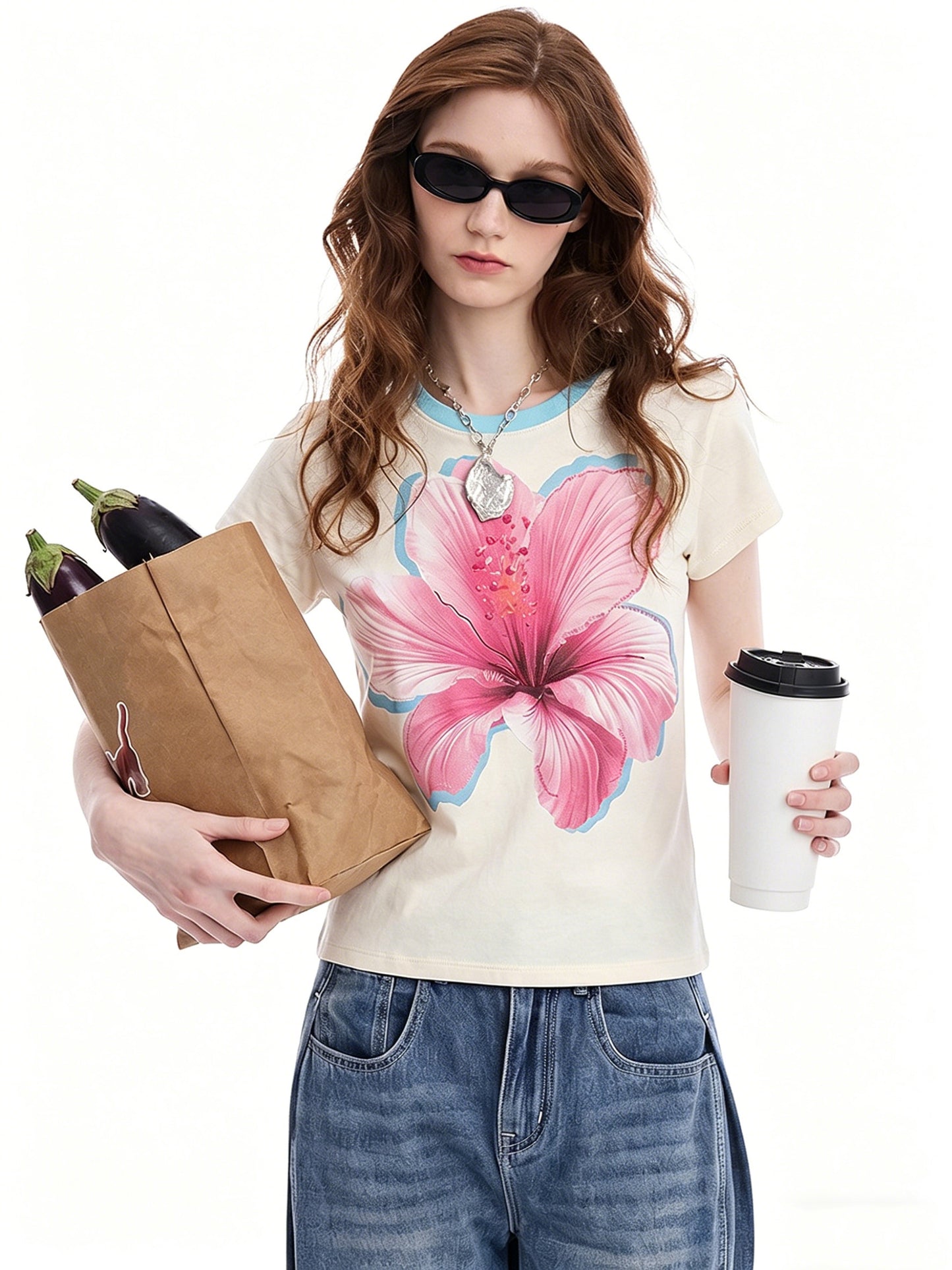 AYANAS  Printed Crew-Neck Short-Sleeve T-Shirt