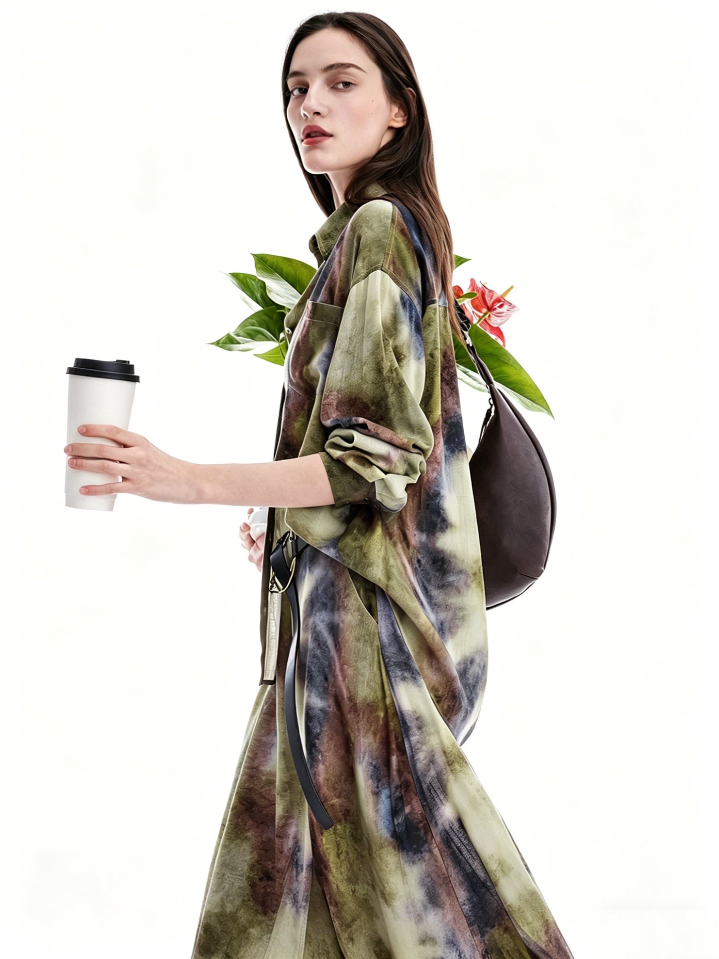 AYANAS Women's Tie-Dye Printed Shirt - Skirt Set