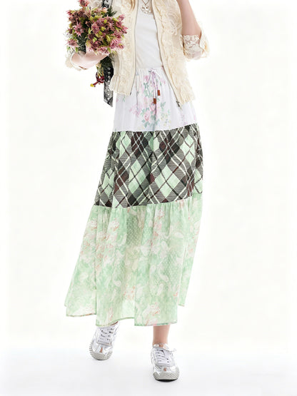 AYANAS Printed patchwork tiered skirt – women’s skirt