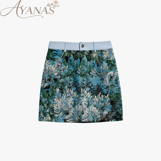 AYANAS  Floral-print A-line mini skirt