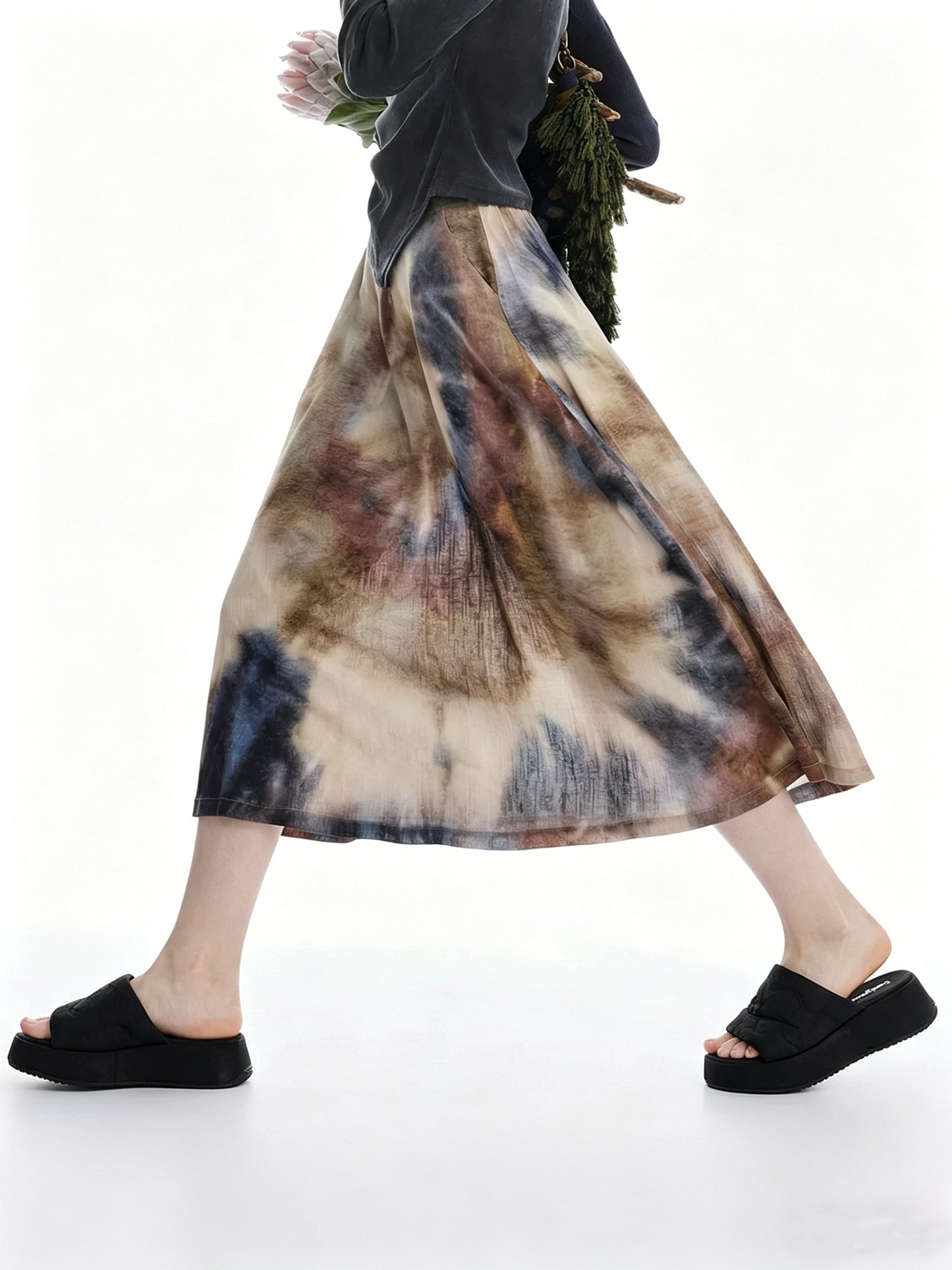 AYANAS Colorful Spiral Tie-Dye Skirt