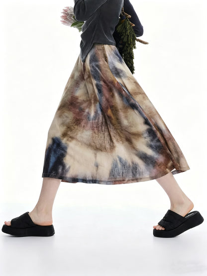 AYANAS Colorful Spiral Tie-Dye Skirt