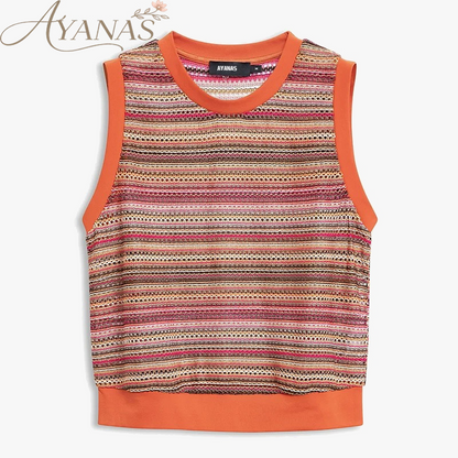 AYANAS Crew-Neck Sleeveless Knit Top