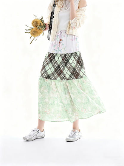 AYANAS Printed patchwork tiered skirt – women’s skirt