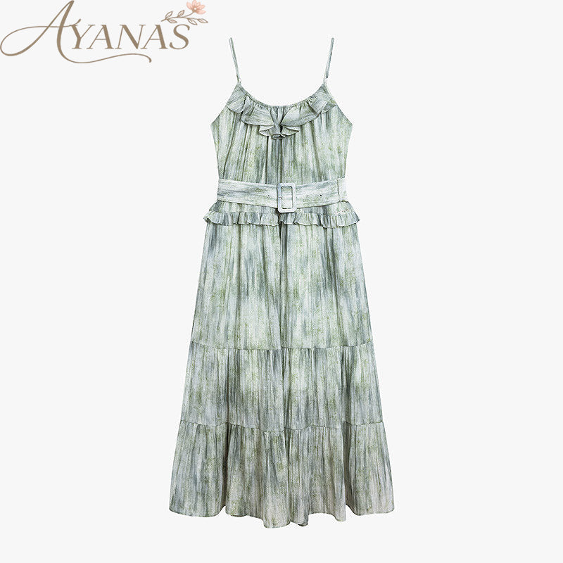 AYANAS Women's Ruffle Sleeveless Dress