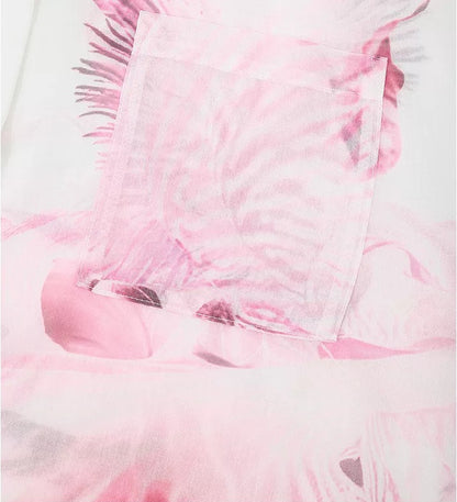 AAYANAS  lightweight pink printed women's long-sleeve shirt