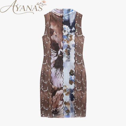 AYANAS Multicoloured patchwork floral print sleeveless dress