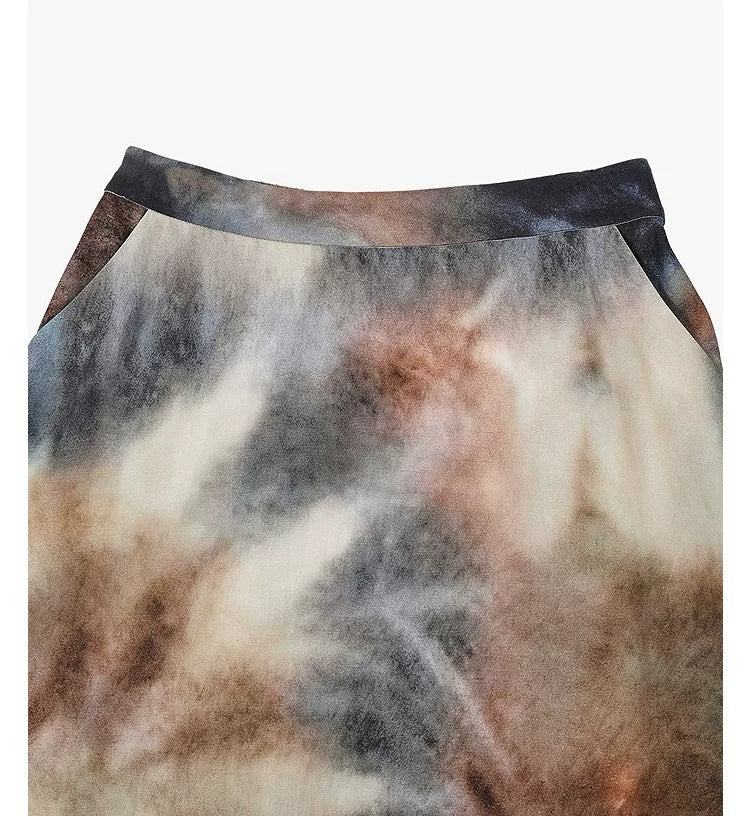 AYANAS Colorful Spiral Tie-Dye Skirt