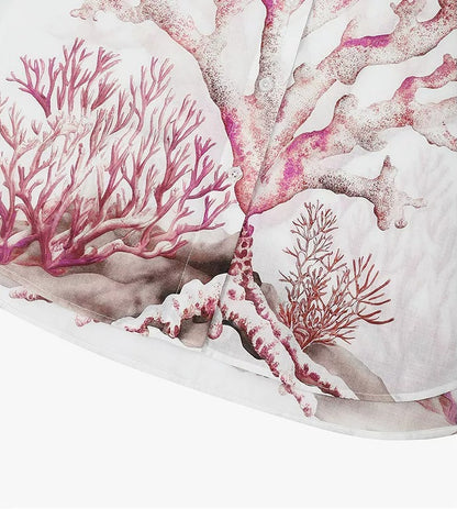AYANAS Loose-fitting women's shirt with hand-painted coral print
