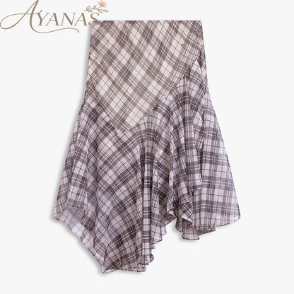 AYANAS Women’s checked print skirt