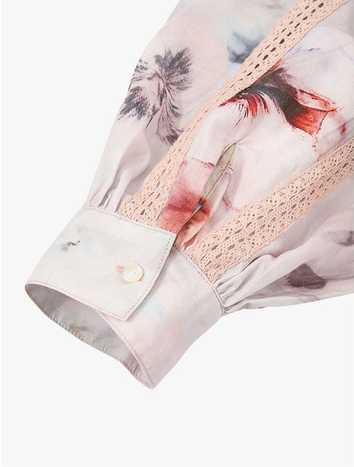 AYANAS Loose-fitting floral print women's shirt
