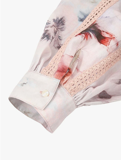 AYANAS Loose-fitting floral print women's shirt