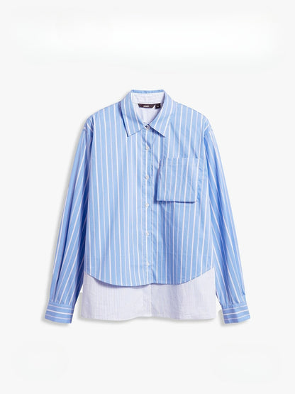 AYANAS  Striped Patchwork Two-Piece-Style Shirt