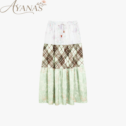 AYANAS Printed patchwork tiered skirt – women’s skirt