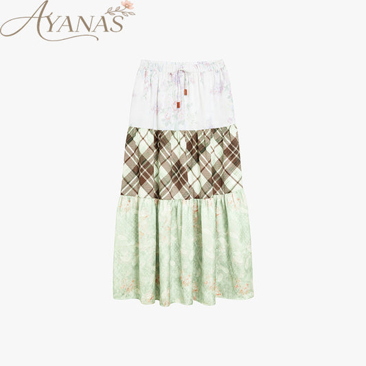 AYANAS Printed patchwork tiered skirt – women’s skirt
