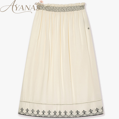 AYANAS French-inspired embroidered midi skirt