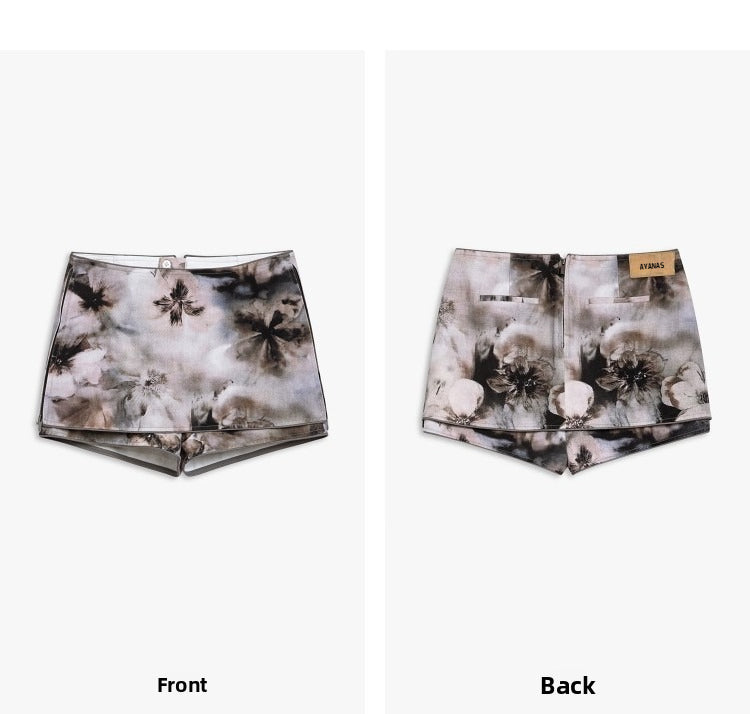 AYANAS Floral-Print Skirt-Pants: Women's Casual Pants