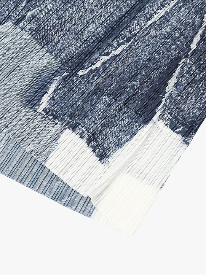 AYANAS Straight-cut faux denim printed pleated women’s skirt