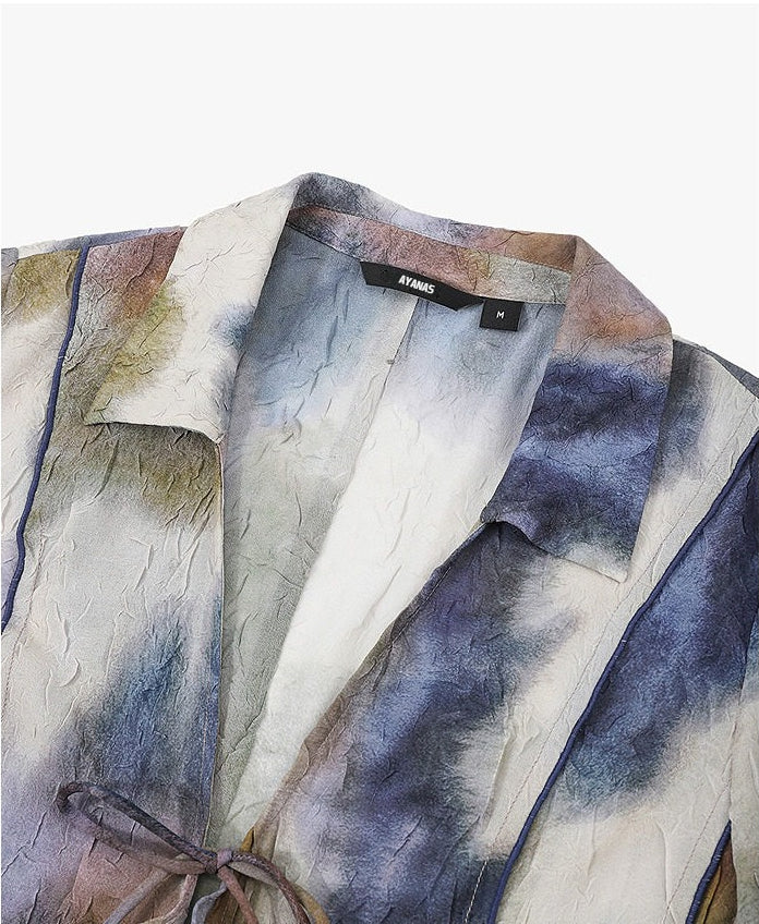 AYANAS Colourful spiral tie-dye ruffled women’s jacket