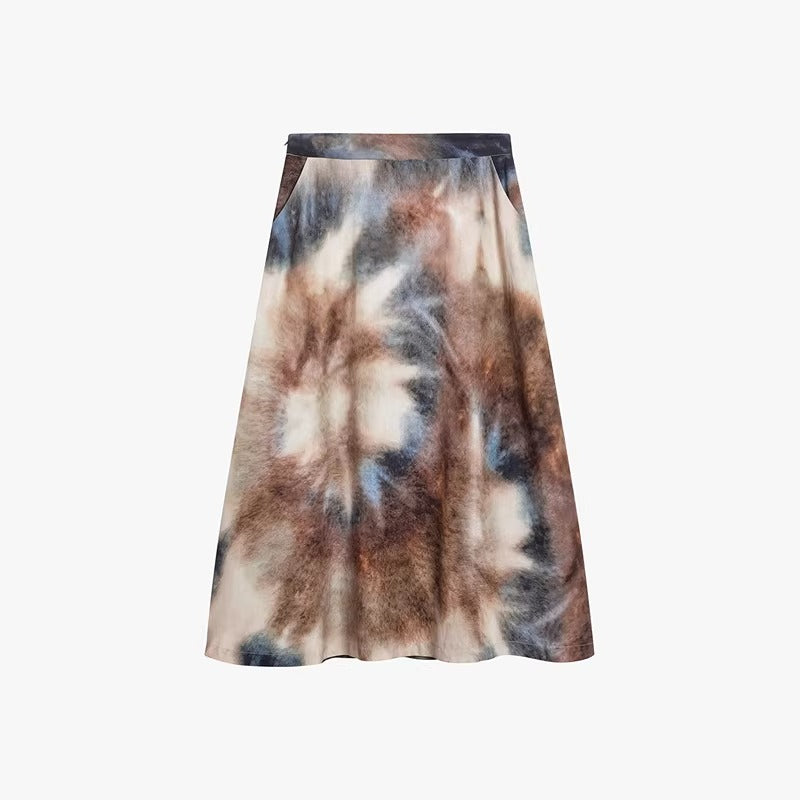 AYANAS Colorful Spiral Tie-Dye Skirt