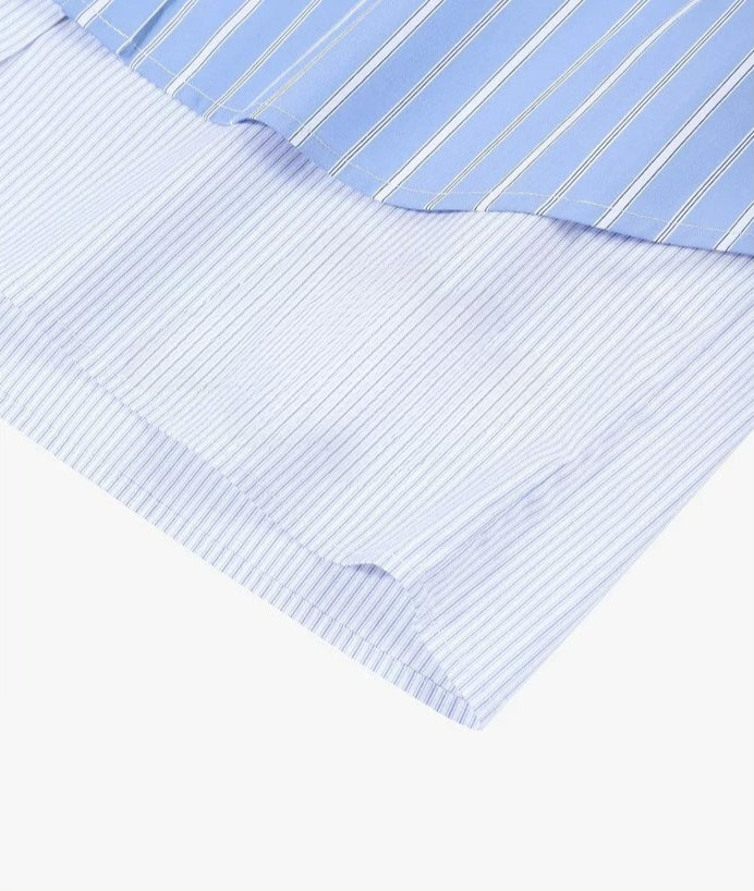 AYANAS  Striped Patchwork Two-Piece-Style Shirt
