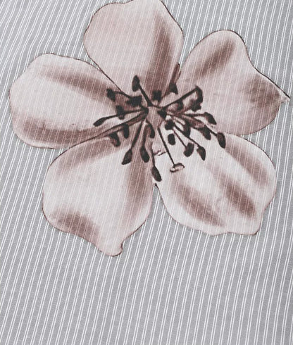 AYANAS Women's Shirt with Hand-Painted Floral Print and Stripes