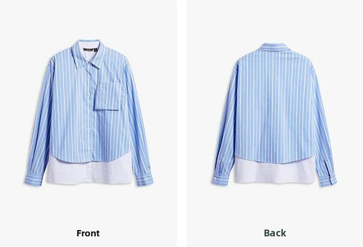 AYANAS  Striped Patchwork Two-Piece-Style Shirt