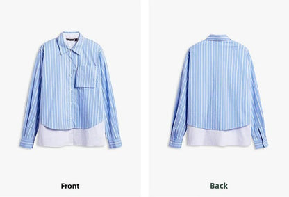 AYANAS  Striped Patchwork Two-Piece-Style Shirt