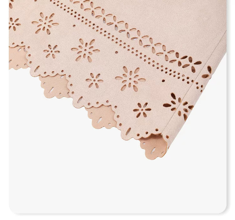 AYANAS Faux suede laser-cut A-line mini skirt
