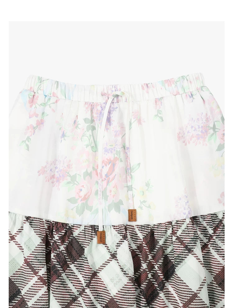 AYANAS Printed patchwork tiered skirt – women’s skirt
